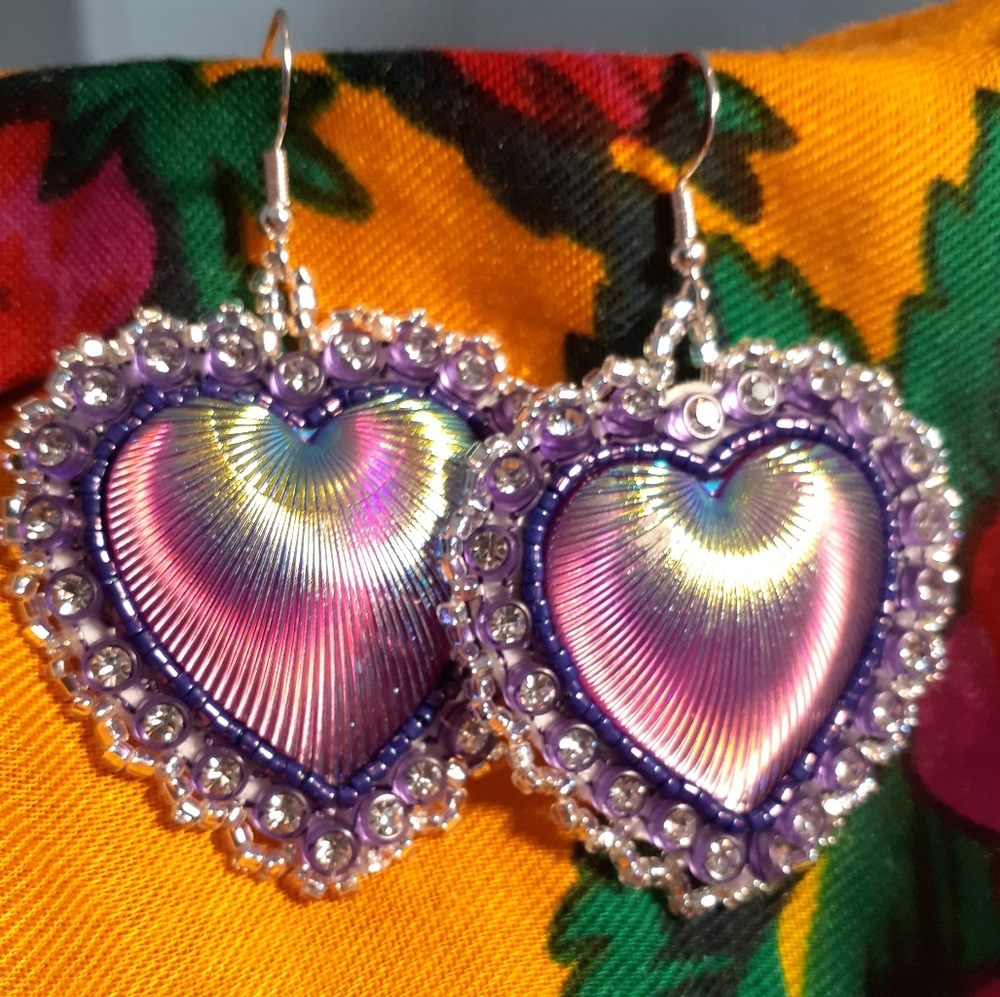 Purple Heart Shape Earrings (Limited Edition)